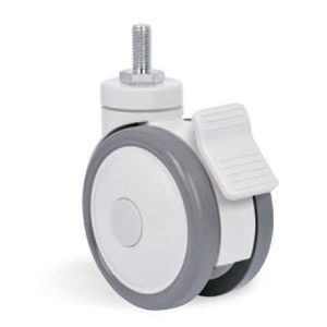 RODÍZIO GZT E12 100 BP FP GIRATÓRIO C/ FREIO ESPIGA ROSCADA